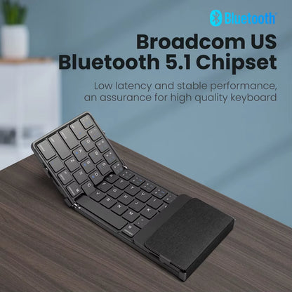 Folding Bluetooth Keyboard with Touchpad Wireless Foldable Keyboard with PU Leather for Ios Android Windows,Support 3 Devices